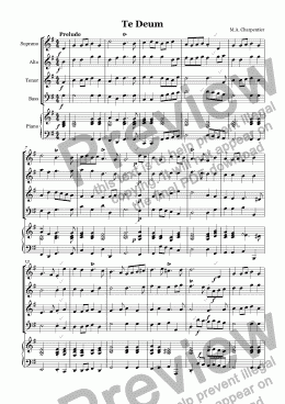 page one of Te Deum (Charpentier)