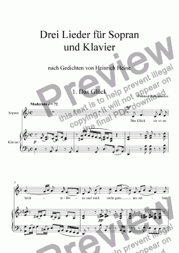 page one of Drei Lieder für Sopran und Klavier