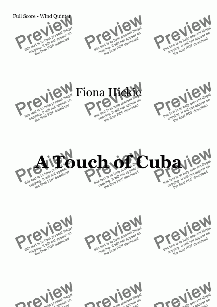 page one of A Touch of Cuba