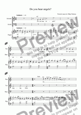 page one of Do you hear angels? (SATB)