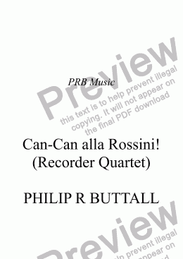 page one of Can-Can alla Rossini! (Recorder Quartet)