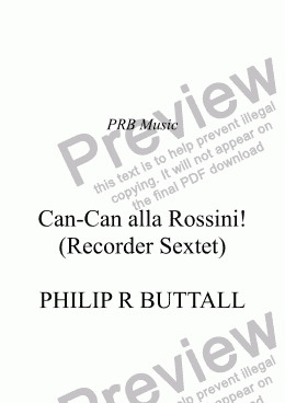 page one of Can-Can alla Rossini! (Recorder Sextet)
