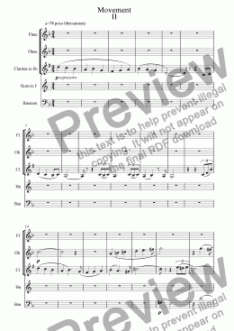 page one of Wind Quintet Mov II
