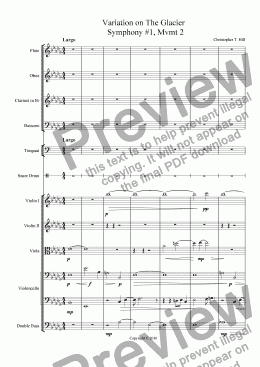page one of Variation on The Glacier                Symphony #1, Mvmt 2