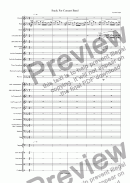 page one of Study For Concert Band