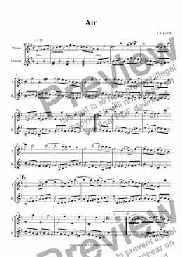 page one of Air for Violin duet by J.-S. BACH