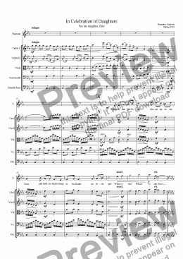 page one of In Celebration of Daughters - String Orchestra and Soprano