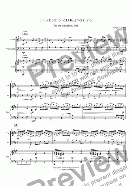 page one of In Celebration of Daughters - Piano Trio