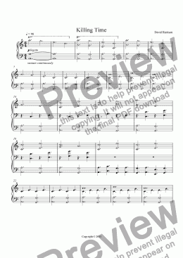 page one of Killing Time for Piano