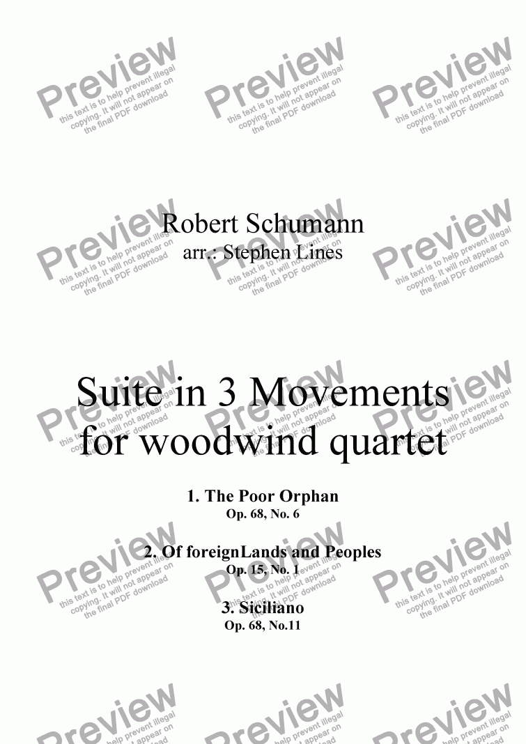 page one of Woodwind Quartet: Schumann Suite