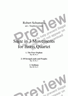 page one of Brass Quartet: Schumann Suite