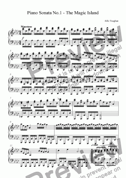 page one of Piano Sonata No.1 - The Magic Island