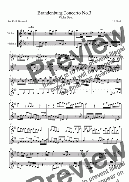 page one of Brandenburg Concerto No.3 – Violin Duet