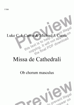 page one of Mass of the Cathedral