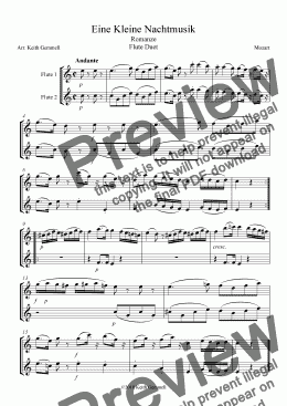 page one of Eine Kleine Nachtmusik (Romanze) – Flute Duet