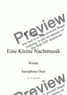 page one of Eine Kleine Nachtmusik (Rondo) Saxophone Duet (2 altos or two tenors)
