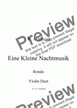 page one of Eine Kleine Nachtmusik (Rondo) Violin Duet