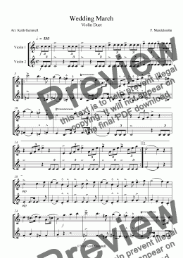page one of Wedding March – Violin Duet