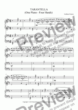 page one of Tarantella (Piano Duet) 