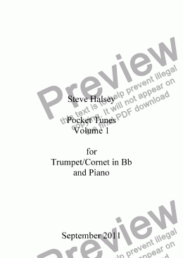 page one of Pocket Tunes Vol. 1 for Trumpet and Piano