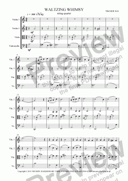 page one of WALTZING WHIMSY string quartet