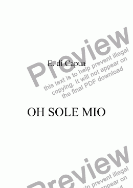 page one of Oh sole mio