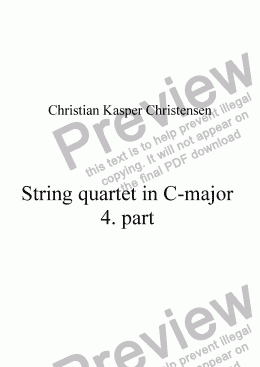 page one of String quartet in C-major 4. part