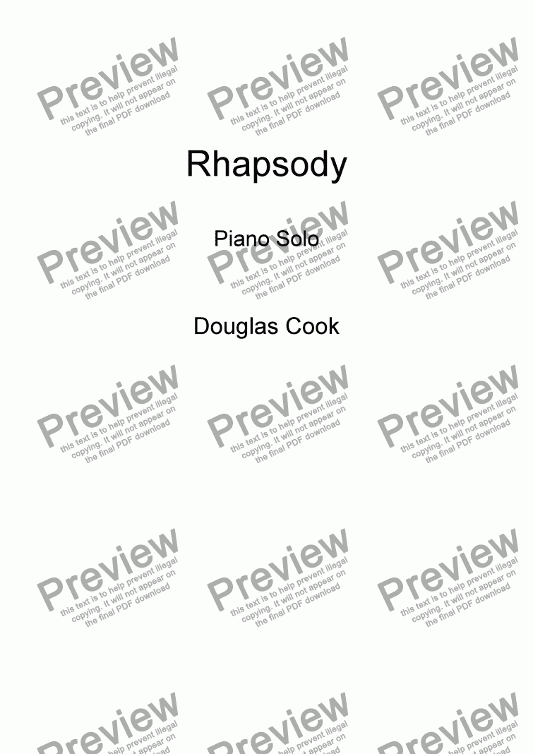 page one of Rhapsody