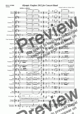 page one of Olympic Fanfare 2012 for Concert Band