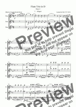 page one of Call, Leonhard von: Flute Trio in D, Op. 2, no 1