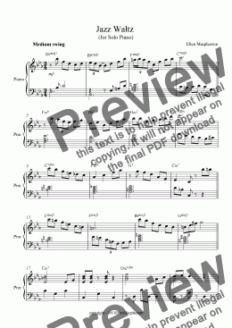 page one of Jazz Waltz for Solo Piano