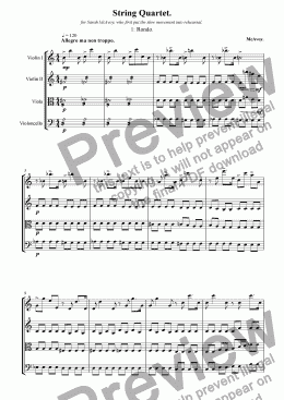 page one of String Quqrtet