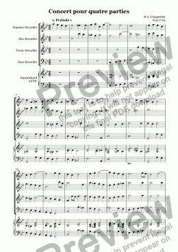 page one of Concert pour quatre parties (Charpentier)