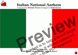 page one of Italian National Anthem (Inno di Mameli-Mameli Hymn) for String Orchestra (MFAO World National Anthem Series)