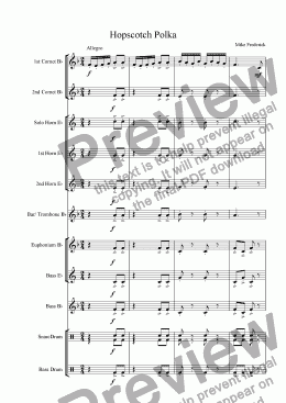 page one of Hopscotch Polka  ( feature your 1st Cornets)