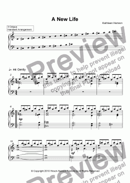 page one of A New Life (A Baptism Song) for 3 oct. Handbells