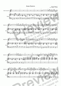 page one of Jesus Knows (Cornet Solo)