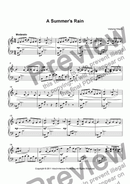 page one of A Summer’s Rain for Solo Piano