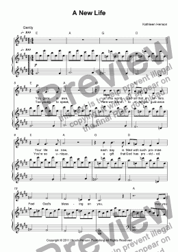 page one of A New Life (A Baptism Song) for Solo Voice w/Piano