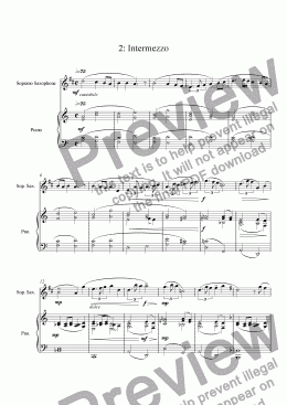 page one of Lyrical Concerto for Soprano Saxophone and Chamber Orchestra (piano reduction) 2: Intermezzo