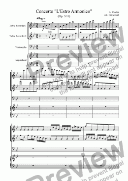 page one of Concerto Grosso "L’Estro Armonico" RV 565 (Vivaldi)