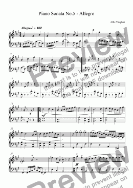page one of Piano Sonata No.5 - Allegro