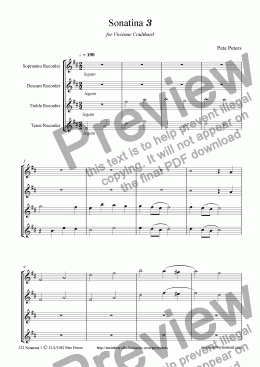page one of Sonatina 3 (WW 4tet)