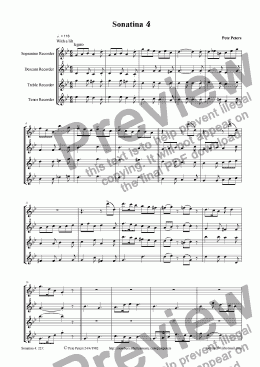 page one of Sonatina 4 (WW 4tet)