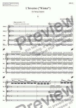 page one of L'Inverno ("Winter") - 1. Allegro non molto