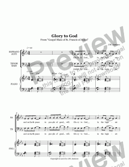page one of Glory to God (Gospel Mass)
