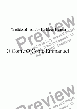 page one of O Come O Come Emmanuel (SAB) w/Piano and opt. Flute