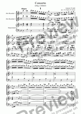page one of Concerto d-moll "L’Estro Armonico" RV 522 (Vivaldi)