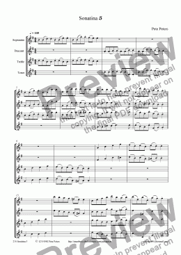 page one of Sonatina 5 (WW 4tet)