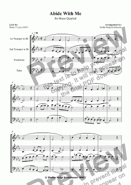 page one of Abide With Me - Brass